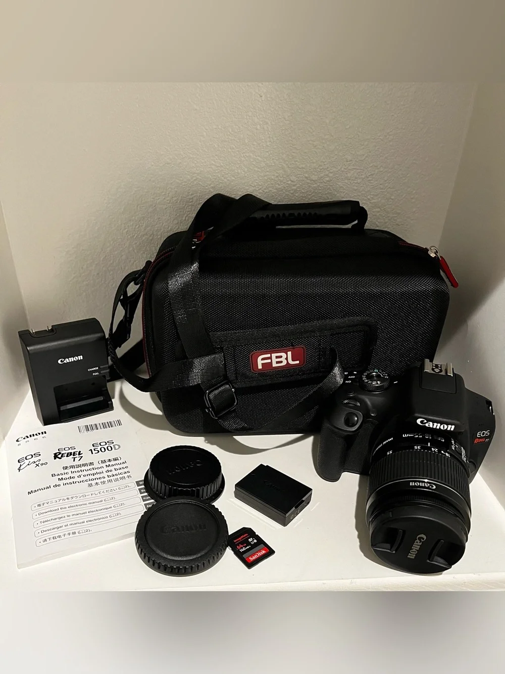 Canon EOS Rebel T7 DSLR Camera Bundle 18-55mm Lens Charger, Battery, Bag, Manual